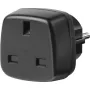Adapter podróżny do gniazdka brytyjskiego / z uziemieniem, adapter do gniazdka, czarny