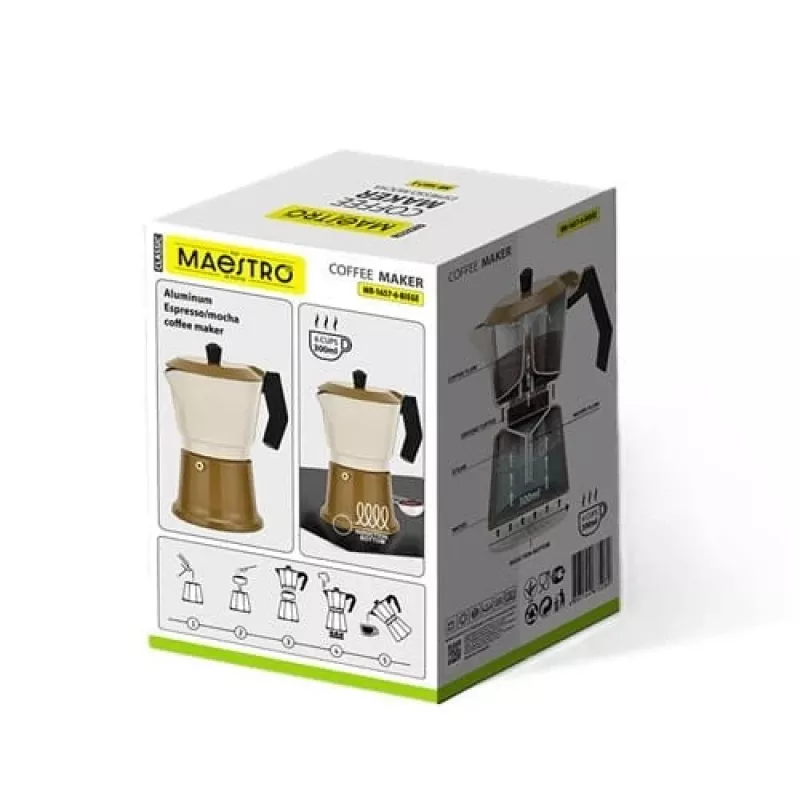 Kawiarka Maestro MR-1657-6-BEIGE aluminiowa na 6 filiżanek