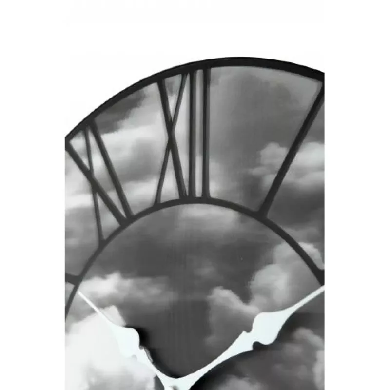 Zegar NeXtime 3037 Clouds, Ø39 cm, ścienny, czarny