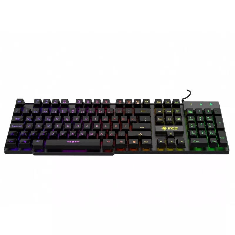 Klawiatura gamingowa Incase IKG-446 Regenbogen, RGB, układ niemiecki, detal