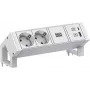 Bachmann DESK2 ALU Biały 937.4022xCEE7/3 1xUSB A/C 22W 0 2m GST18