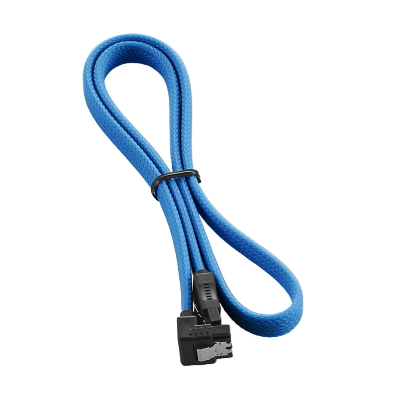 CableMod ModMesh - Kabel SATA - Serial ATA 150/300/600 - SATA (W) z kątowym wtykiem do SATA (W) - 60 cm - jasnoniebieski (CM-CAB-RSAT-N60KLB-R)
