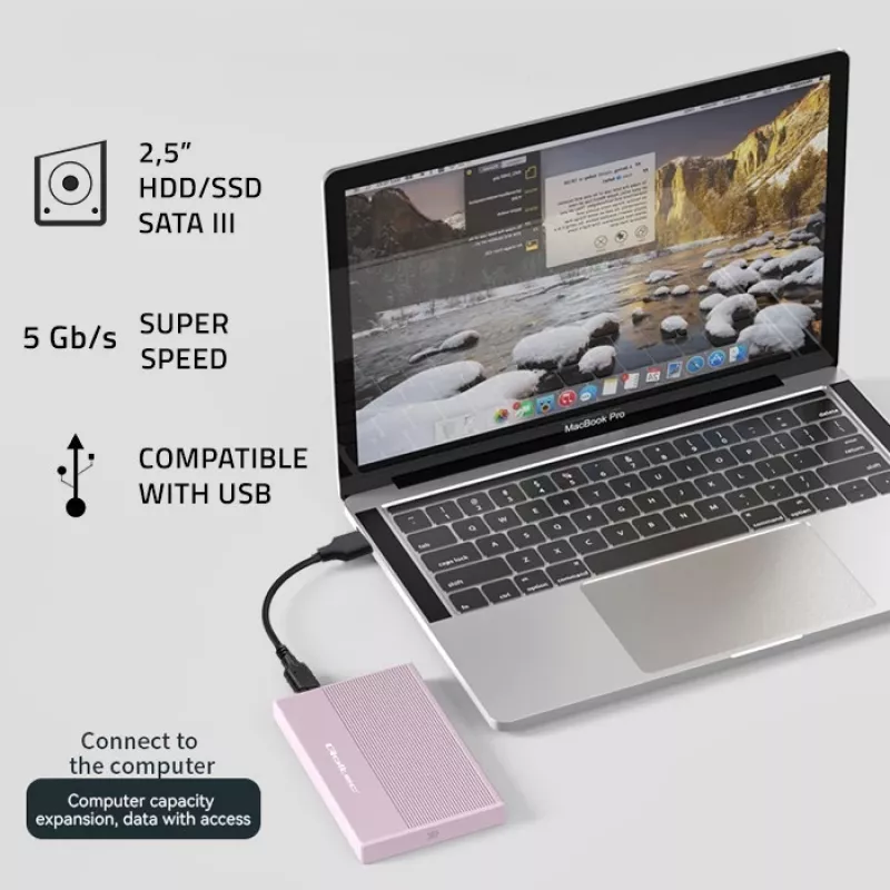Obudowa na dysk SSD/HDD 2,5 inch, SATA, USB 3.0, 2 TB
