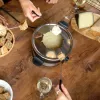 Zestaw do fondue Taurus FF2 2 l na 8 osób, obudowa ze stali nierdzewnej, 1000 W, 230 V, czarno-srebrny