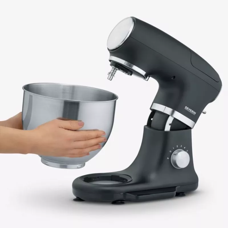 Robot kuchenny Severin KM 3898 1000 W 5,5 l Czarny Stal szczotkowana Srebrny