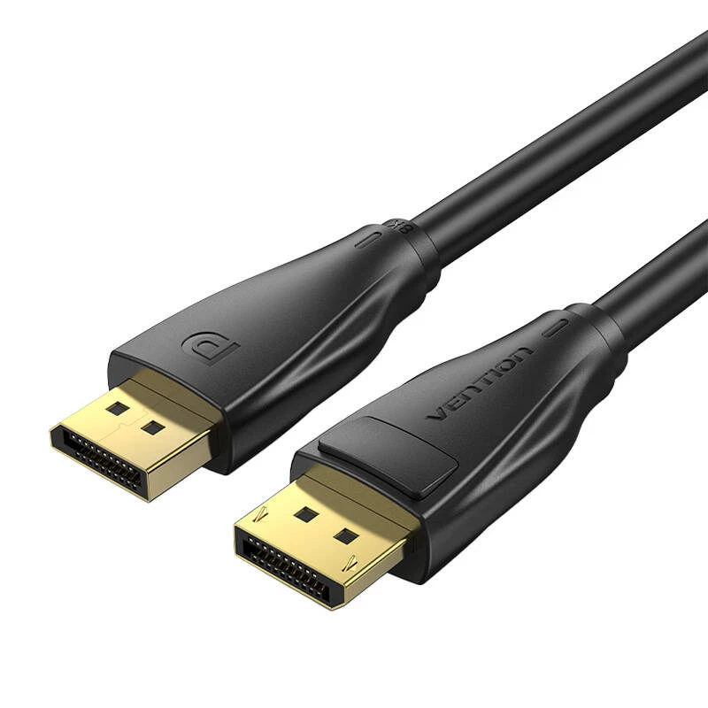 Kabel DisplayPort 1.4 Vention HCCBI, 3 m, 8K@60Hz / 4K@120Hz, 80 Gbit/s, pozłacane styki, czarny