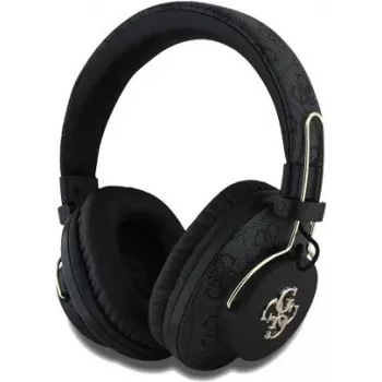 Bezprzewodowy zestaw słuchawkowy Bluetooth GUESS 4G z metalowym logo, czarny, GUBHS72P4FC4MK, uniwersalny (GUBHS72P4FC4MK)