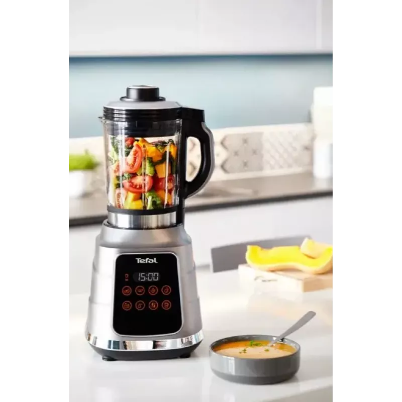 Blender stołowy Tefal BL985A31 — 1300 W, szklany dzbanek 1,75 L + dzbanek Tritan 2 L, 6-skrzydłowe ostrza ze stali nierdzewnej Trip'Ax, blendowanie próżniowe