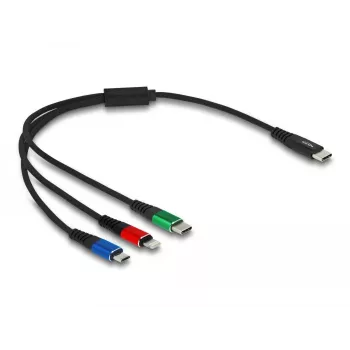 Kabel ładujący DELOCK 3 w 1 USB Type-C Lightning Micro USB 30 cm