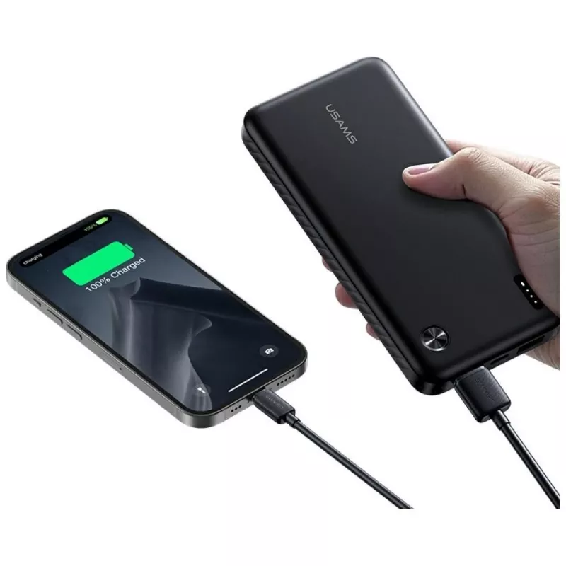 Power bank usams PB83 10000mAh PD 2×USB-A USB-C biały