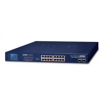 PLANET GSW-1820VHP - Switch - 16 x 10/100/1000 + 2 x Gigabit SFP - do montażu w szafie rack - PoE+ (300 W) (GSW-1820VHP)