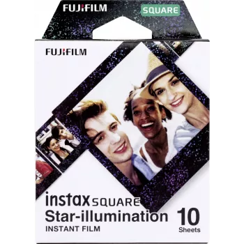 Fujifilm | Instax Square Star Illumination Film natychmiastowy (10 szt.) | 86 x 72 mm | Rozmiar wydruku: 86mm x 72mm, Rozmiar obrazu: 62mm x 62mm | Ilość 10