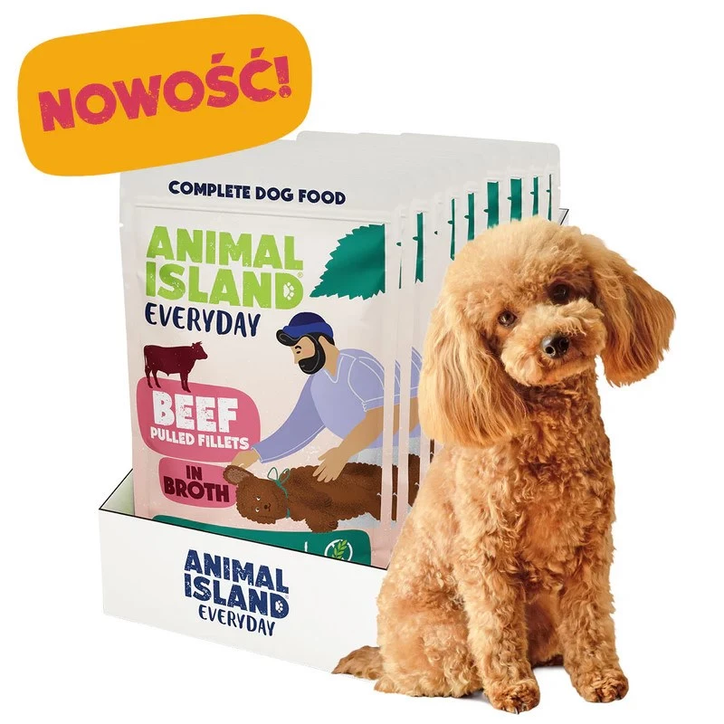 ANIMAL ISLAND filety wołowe w bulionie dla psów 10x150g