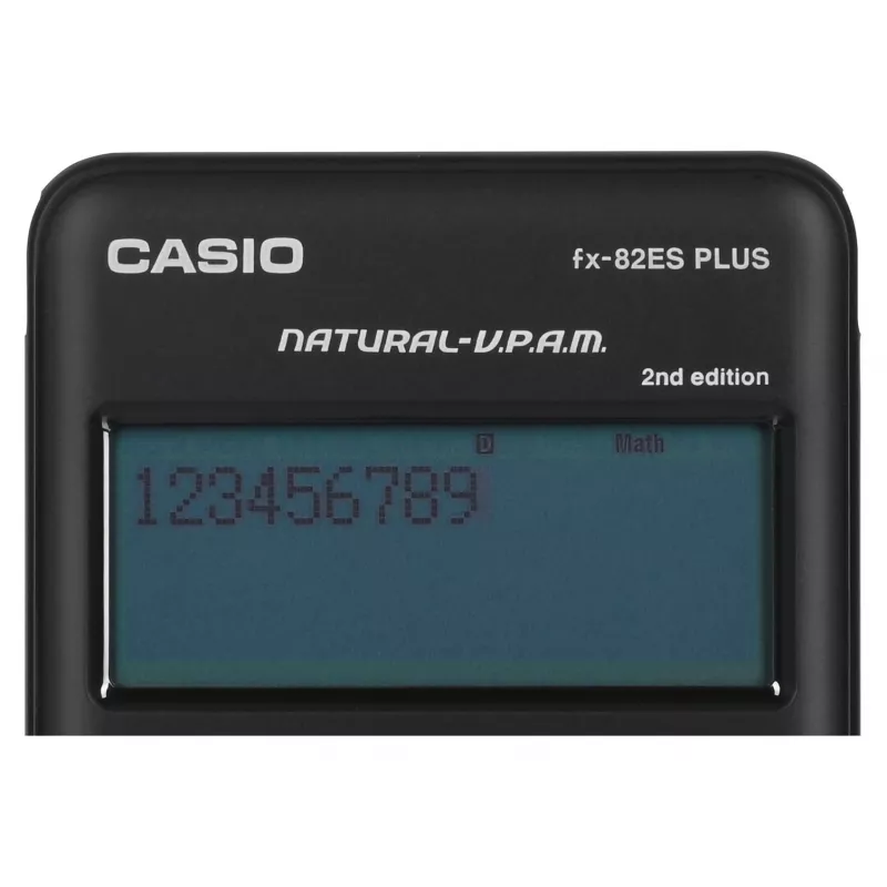 Kalkulator naukowy CASIO FX-82ES PLUS-2 Pocket — 252 funkcje, wyświetlacz matrycowy 12-cyfrowy, zasilany bateriami (AAA), czarny
