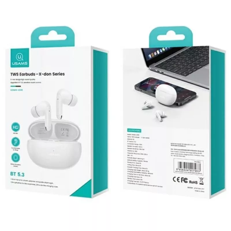 Słuchawki Usams Bluetooth 5.3 TWS X-Don Series Dual Mic ENC Bezprzewodowe