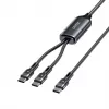 Kabel USB-C 2-w-1 Unitek C14146ABK01 1,8 m, USB-C na USB-C, 100 W PD, czarny