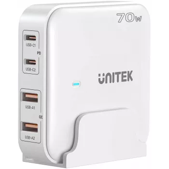 Ładowarka biurkowa Unitek P1228AWH01-EU 70W 2×USB-A 2×USB-C