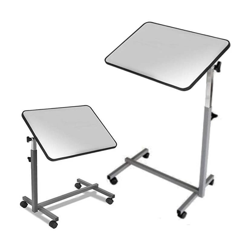 Stolik przyłóżkowy HERDEGEN EASY model 421000 — kompaktowy stolik nocny, regulowana wysokość 70–105 cm, blat 600×400 mm, regulacja kąta 0–90°, 4 blokowane kółka, maks. obciążenie 10 kg