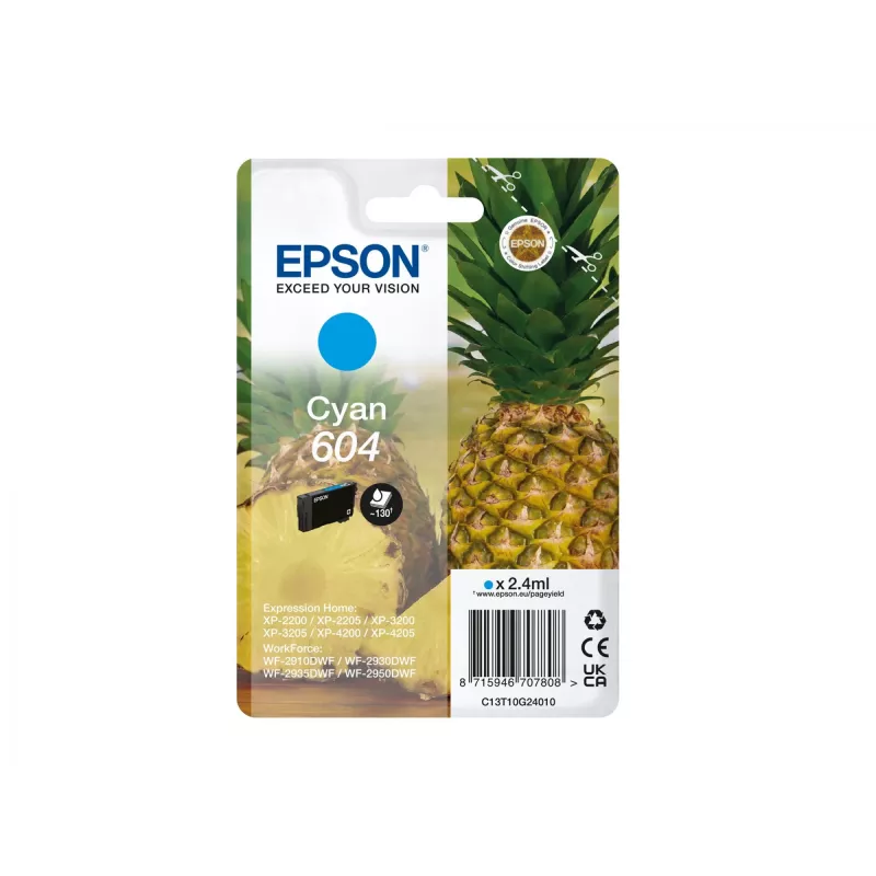 Kaseta z tuszem Epson 604 1 szt. Oryginalna Standardowa wydajność cyjan