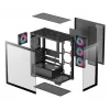 Obudowa PC DeepCool CG580 4F Midi Tower — ATX/ITX/MicroATX, szkło hartowane, wentylatory 3×120mm+1×120mm, 2×3,5 inch i 2×2,5 inch, USB-A×2 USB-C×1, czarna