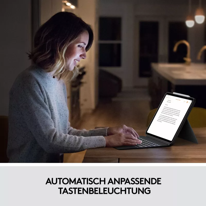 Etui z klawiaturą Combo Touch US iPad Pro 11 1,2,3 Gen szary