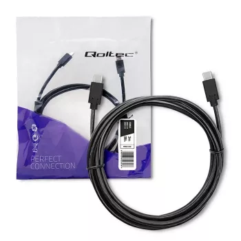 Kabel USB 3.1 Type-C męski - Type-C męski to produkt Qoltec z naszej oferty kabli USB. Cechy: czarne wykończenie, waga 0,0865, typ: kabel.