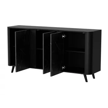 Komoda Cama Meble VOLARE 151 x 39 x 75 cm, czarna / San Sebastian