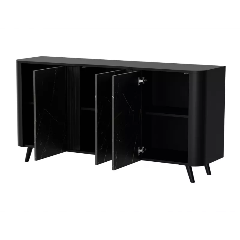 Komoda Cama Meble VOLARE 151 x 39 x 75 cm, czarna / San Sebastian