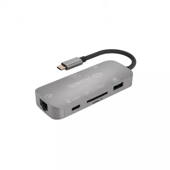 Koncentrator USB Terratec Connect C8 USB 2.0 Type-C Szary