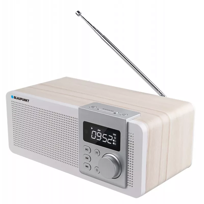 Przenośne radio BLAUPUNKT PP14BT z Bluetooth, MP3, MicroSD, USB i alarmem — 6 W, bateria/sieć, 230×118×90 mm