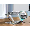 Stojak na laptopa Unitek D1109B01 — aluminiowy regulowany stojak z odłączanym modułem USB‑C HDMI 4K PD 100W, 2x USB‑A, RJ‑45, do 17 cali