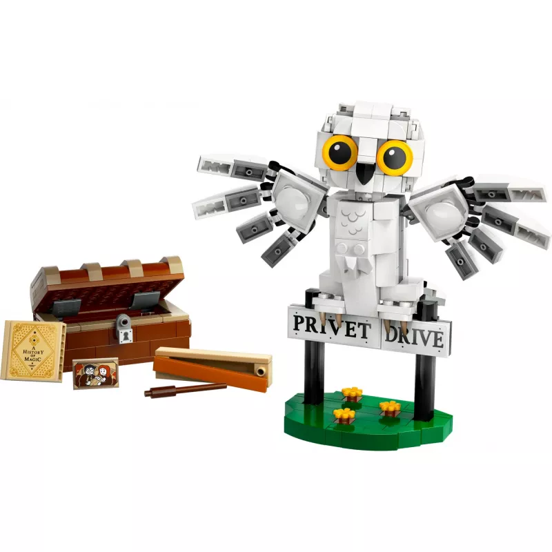 LEGO Harry Potter składana Hedwiga na Privet Drive model 76425 — 337 elementów, wysokość 100 mm, zalecany wiek 7+
