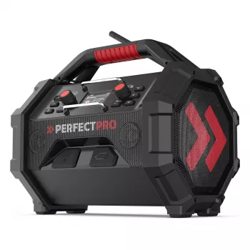 Przenośne radio budowlane PerfectPro ROCKTAGON 18V — zasilane bateriami radio na plac budowy