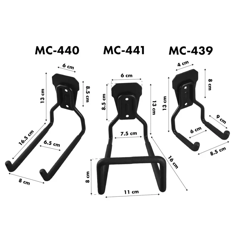 Hak ścienny do garażu stalowy 35kg MC-441
