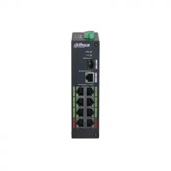Switch DAHUA DH-LR2110-8ET-120 L2 8x Fast Ethernet (10/100) PoE, 48–57V, 8,8 Gbit/s, MAC 8000, czarny