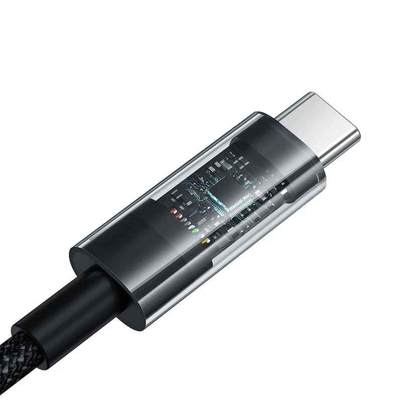Kabel szybkiego ładowania Baseus Gem USB A na USB C 2 m 100 W Czarny