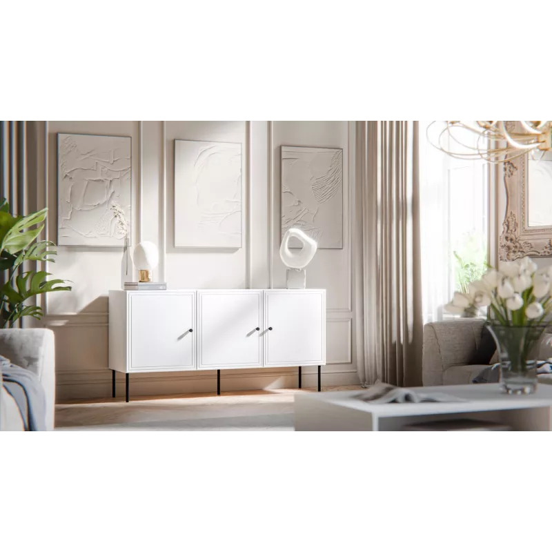 3D komoda PALAZZO BIS 151x40x75 biały matowy