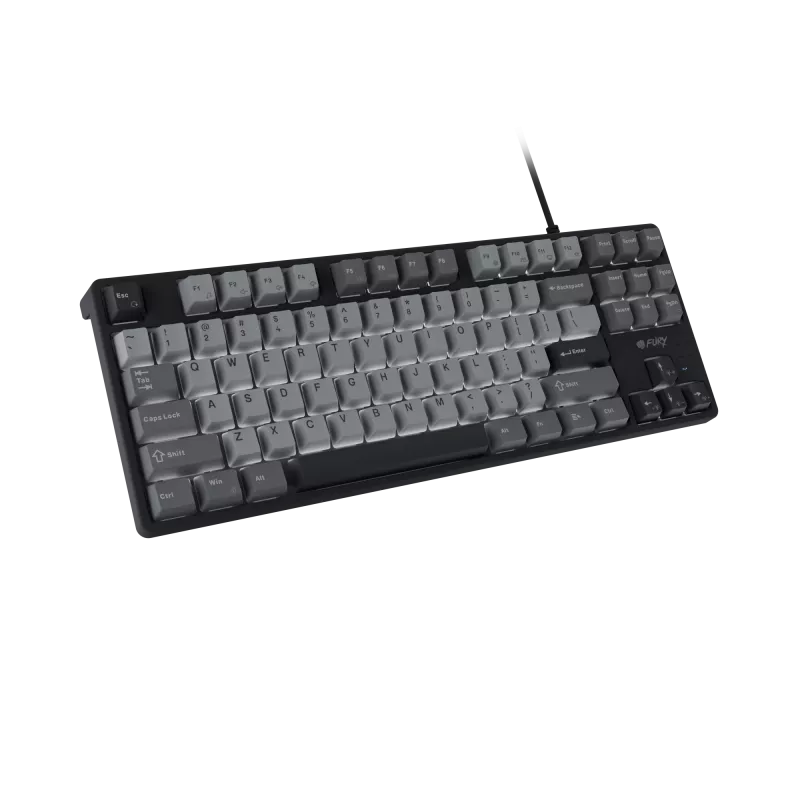 Klawiatura gamingowa NATEC Fury Kanabo K2 US z białym podświetleniem, mechaniczna, czarno-szara