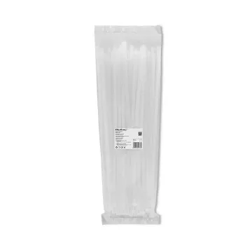 Zestaw organizerów do kabli QOLTEC 52236 — 100 sztuk, biały