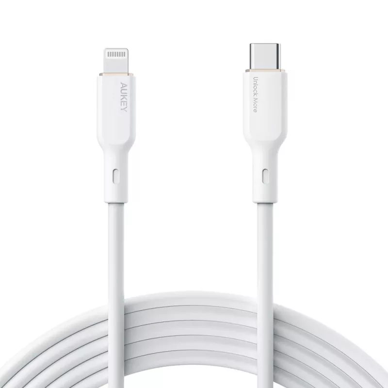 Przewód silikonowy CB-SCL2 biały Lightning-USB C USB Power Delivery USB-PD