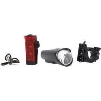 Zestaw lamp rowerowych LED przedniej i tylnej FISCHER 50688 — 45 lux, czas pracy do 20 godzin
