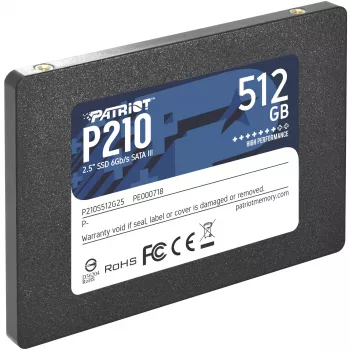 Dysk SSD 2,5 cala SATA III PATRIOT P210 512 GB — odczyt 500 MB/s, zapis 400 MB/s