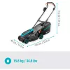Kosiarka akumulatorowa PowerMax 37/36V P4A Ready-To-Use Set, 36V (2x18V) (czarny/szary, 2x akumulator Li-Ion 4,0Ah, POWER FOR ALL ALLIANCE)