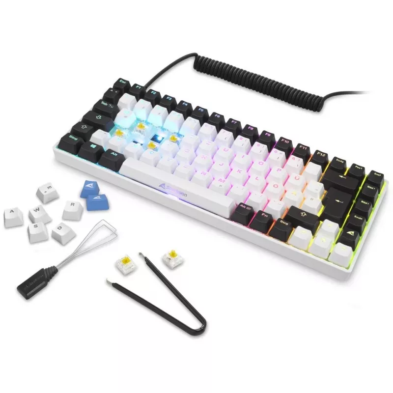 Klawiatura gamingowa Sharkoon SKILLER SGK50 S3 USB QWERTY rosyjski Biała