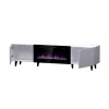 Szafka RTV Cama Meble PAFOS EF z kominkiem elektrycznym 180×42×49 cm, biały mat