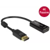 DeLOCK - Adapter wideo/audio - DisplayPort / HDMI - DisplayPort (M) - HDMI, 19-pin (W) - 20cm - (DisplayPort 1.2) - Czarny (62609)