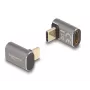 DeLOCK Adapter USB 40 Gb/s USB Type-C PD 3.0 100 W męski na żeński kątowy 8K 60 Hz metal