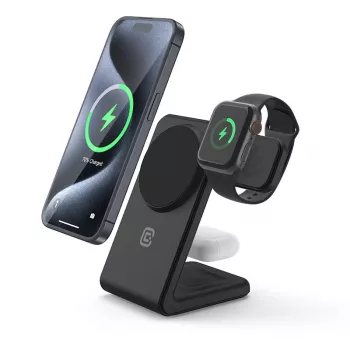 Ładowarka wewnętrzna Crong CRG-MSPS-BLK Smartwatch Czarna Lightning USB Bezprzewodowa