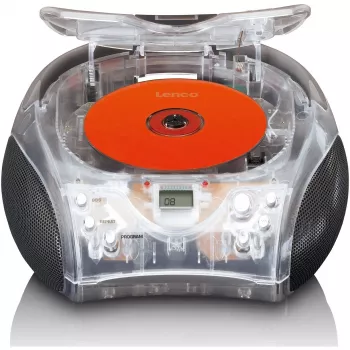 Przenośne radio z odtwarzaczem CD Lenco SCD-24TR — FM, moc wyjściowa 4 W, LCD, antena teleskopowa, AC/DC, baterie 6×C