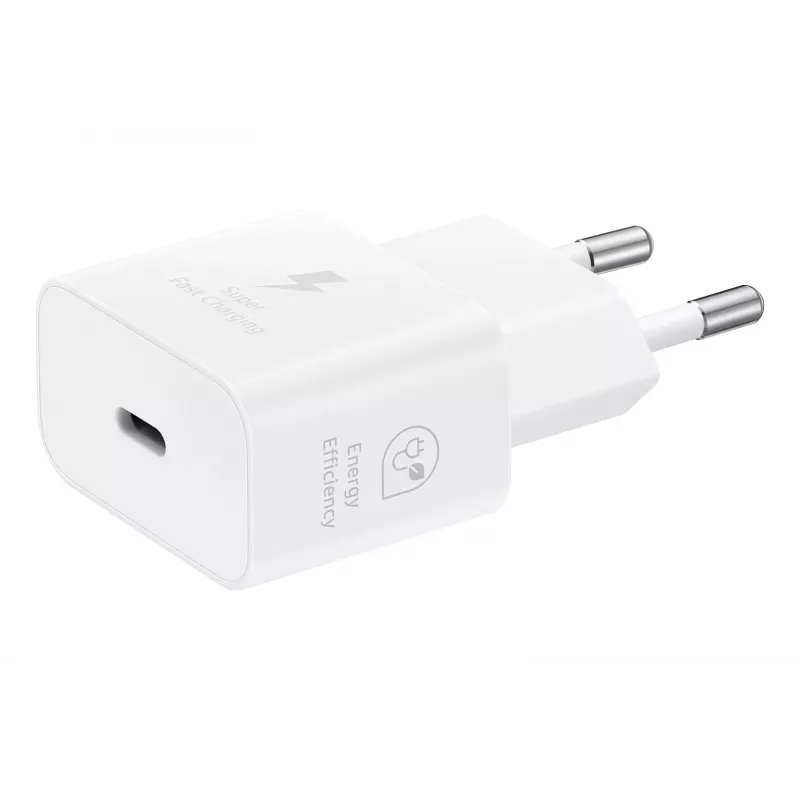 Ładowarka ścienna USB-C Samsung EP-T2510 25W Biała, uniwersalna wewnętrzna szybka ładowarka z PPS